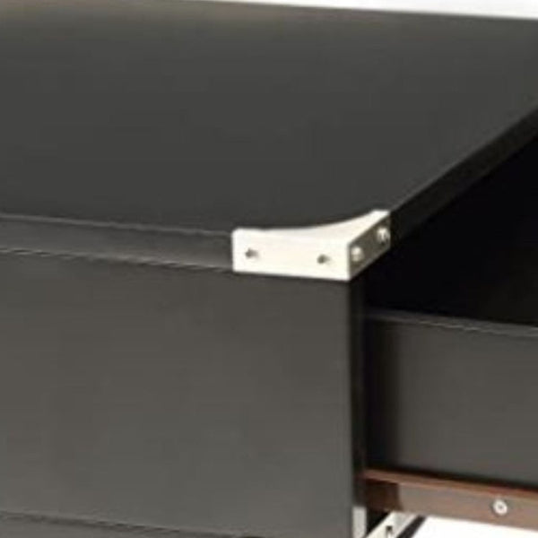 HomeRoots 24" Black Wood End Table with Drawer - Stylish X-Cross Legs, Ideal for Living Rooms & Bedrooms 286307