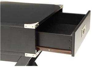 Homeroots 24" Black Solid Wood Rectangular End Table With Drawer Black  286307