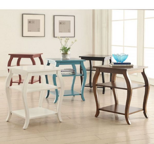 Homeroots Black Finish Bow Leg Square End Table Black  286309