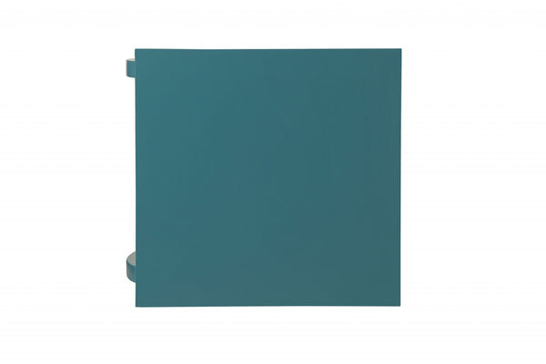 Homeroots Pop Of Color Bow Leg Square End Or Side Table Teal  286312