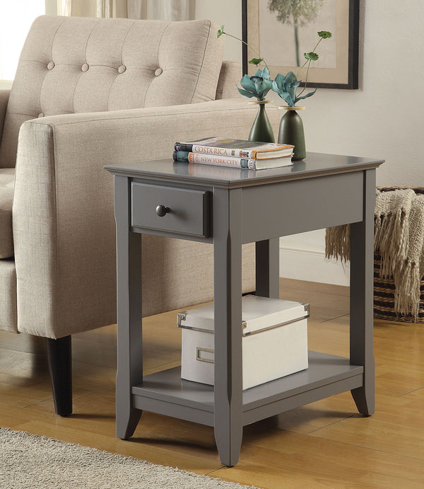 Homeroots 23" Gray Solid And Manufactured Wood End Table Gray  286315