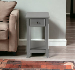 Homeroots 23" Gray Solid And Manufactured Wood End Table Gray  286315