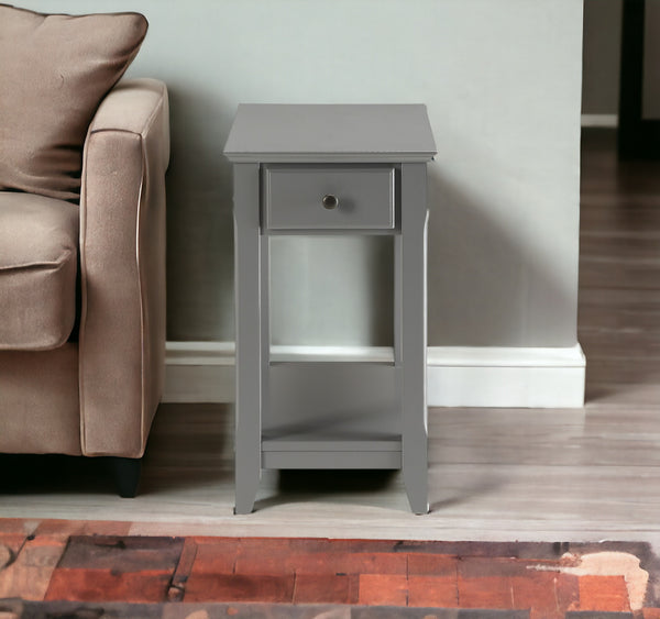 Homeroots 23" Gray Solid And Manufactured Wood End Table Gray  286315