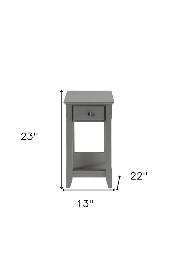 Homeroots 23" Gray Solid And Manufactured Wood End Table Gray  286315