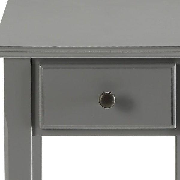 Homeroots 23" Gray Solid And Manufactured Wood End Table Gray  286315