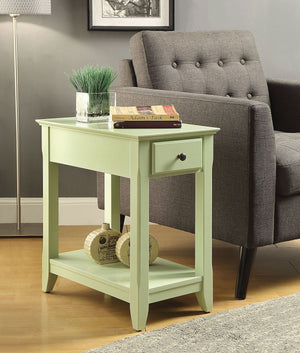 Homeroots 23" Pale Green Single Drawer End Table Light Green  286316