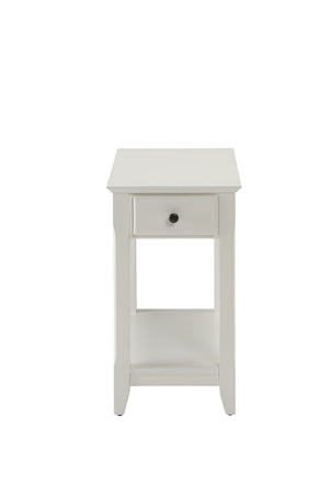 Homeroots 23" White Solid And Manufactured Wood End Table With Drawer And Shelf White  286317