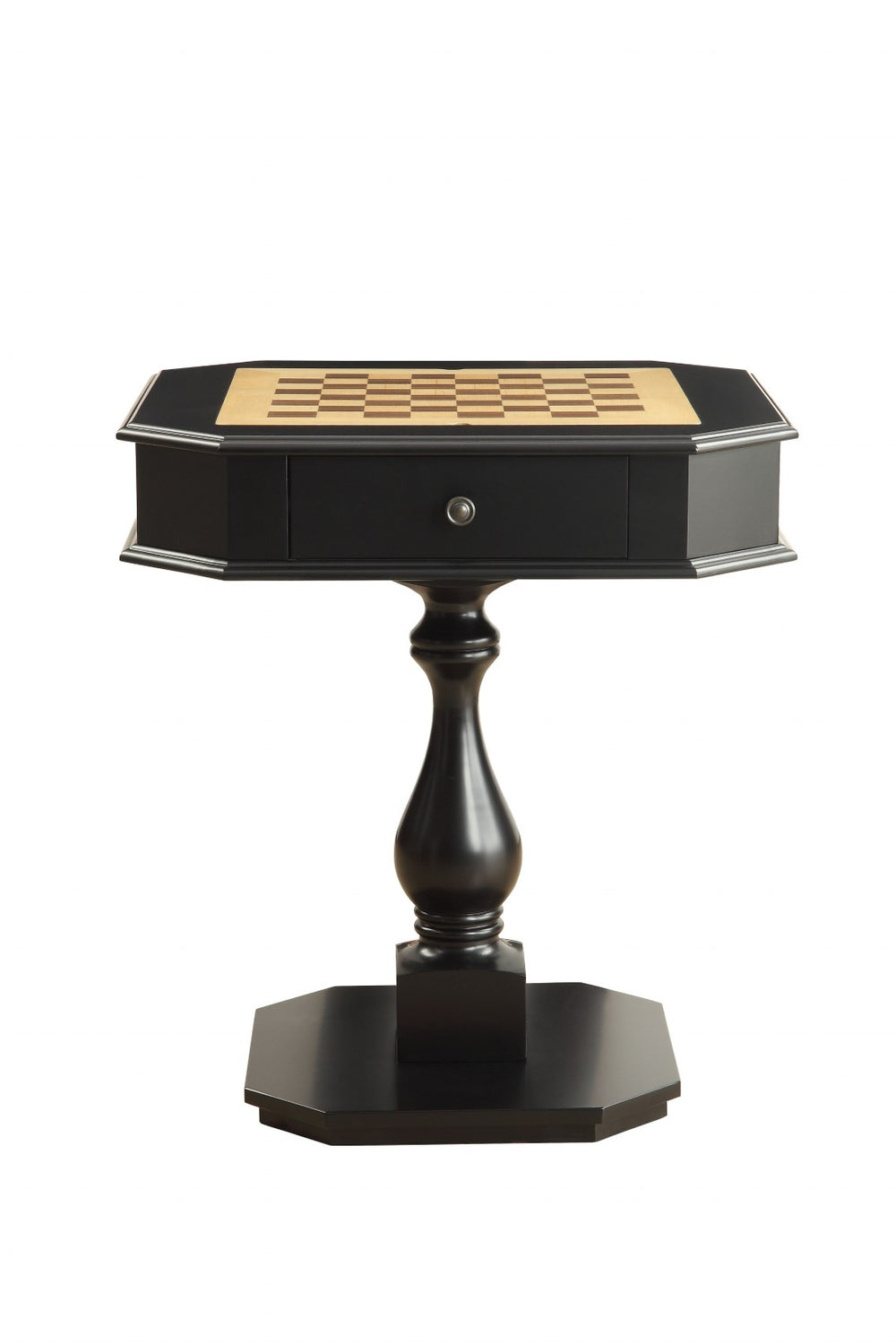 HomeRoots 28" Octagon Console Table in Brown and Tan - Modern Geometric Accent for Stylish Entryways and Living Rooms Black 286319
