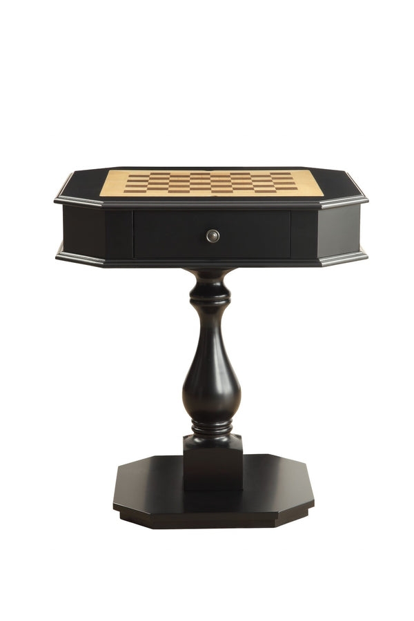HomeRoots 28" Octagon Console Table in Brown and Tan - Modern Geometric Accent for Stylish Entryways and Living Rooms Black 286319