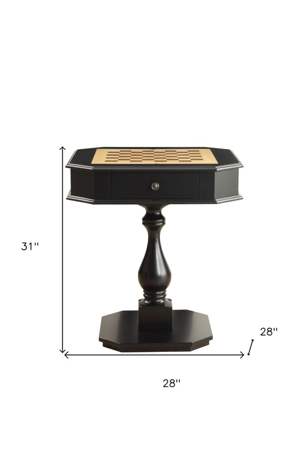 HomeRoots 28" Octagon Console Table in Brown and Tan - Modern Geometric Accent for Stylish Entryways and Living Rooms Black 286319