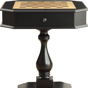 HomeRoots 28" Octagon Console Table in Brown and Tan - Modern Geometric Accent for Stylish Entryways and Living Rooms Black 286319
