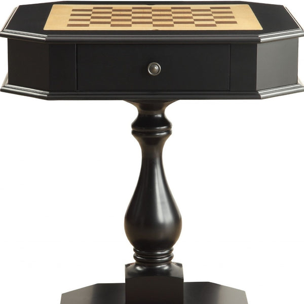 HomeRoots 28" Octagon Console Table in Brown and Tan - Modern Geometric Accent for Stylish Entryways and Living Rooms Black 286319