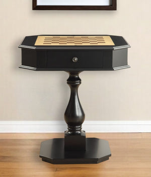 HomeRoots 28" Octagon Console Table in Brown and Tan - Modern Geometric Accent for Stylish Entryways and Living Rooms Black 286319