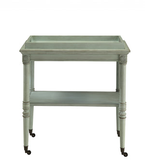 Homeroots 30" X 18" X 32" Antique Green Mdf Tray Table   286342