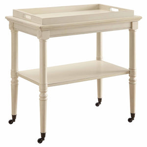 Homeroots French Style Antique White Trolley Table   286343