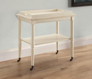 Homeroots French Style Antique White Trolley Table   286343