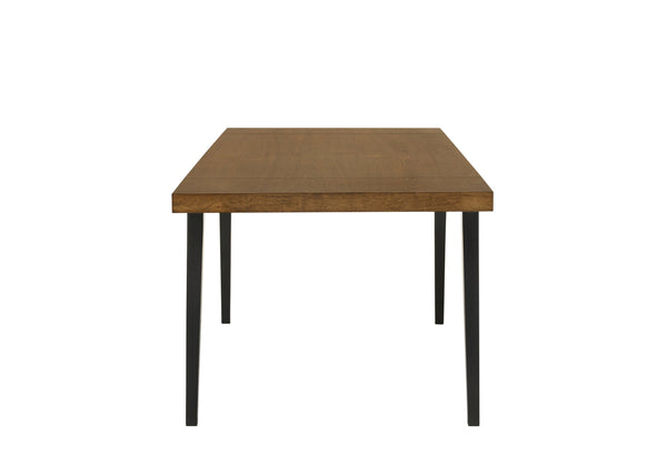 English Elm Hillary Walnut & Black Dining Table with 2 Leaves — 35"D x 59–83"W, 18mm Top, Rubberwood/MDF Veneer B2726P303028