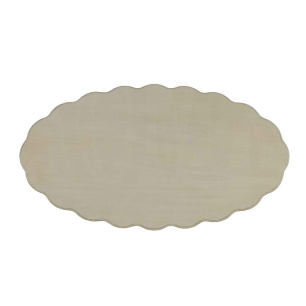 HomeRoots 50" Antiqued White Oval Coffee Table - Distressed Solid Wood Centerpiece for Rustic Farmhouse Decor 286349