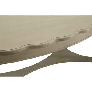 HomeRoots 50" Antiqued White Oval Coffee Table - Distressed Solid Wood Centerpiece for Rustic Farmhouse Decor 286349