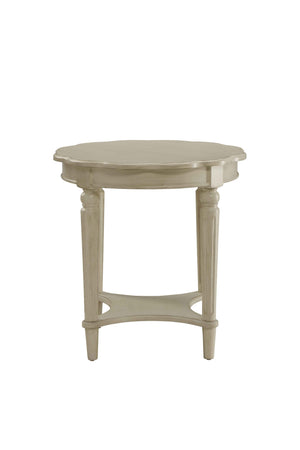 Homeroots 24" Off White Solid Wood Oval End Table With Shelf Antique White  286350