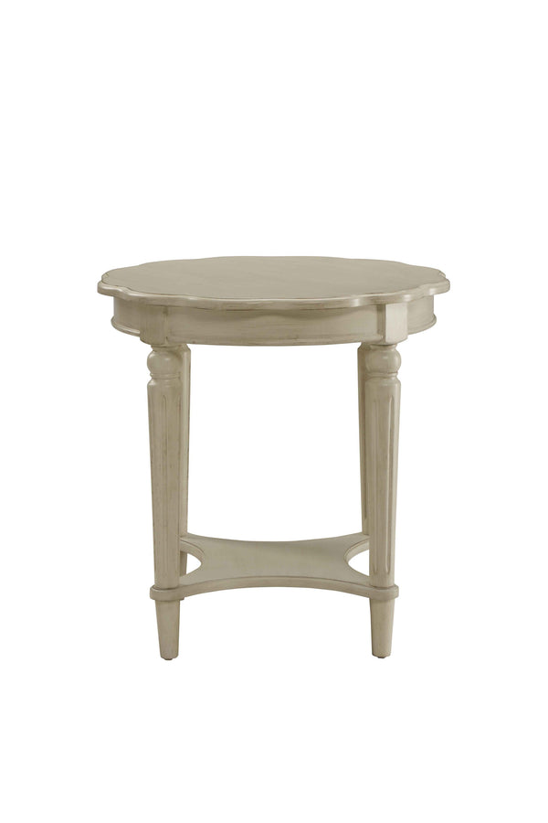 Homeroots 24" Off White Solid Wood Oval End Table With Shelf Antique White  286350