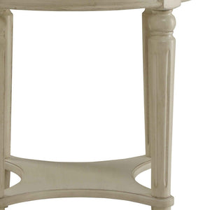 Homeroots 24" Off White Solid Wood Oval End Table With Shelf Antique White  286350
