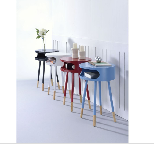 Homeroots Bentwood White Retro Round Wooden End Table White  286360