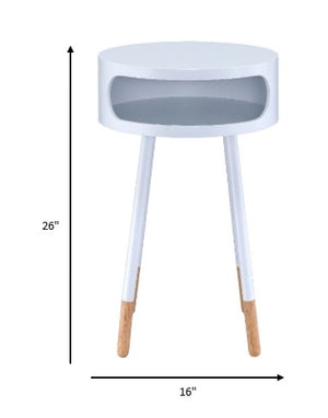 Homeroots Bentwood White Retro Round Wooden End Table White  286360