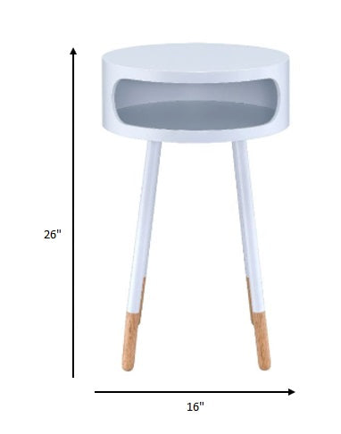 Homeroots Bentwood White Retro Round Wooden End Table White  286360