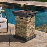 Christopher Knight Home® - Noble House - Chesney Outdoor Fire Column, Natural Stone