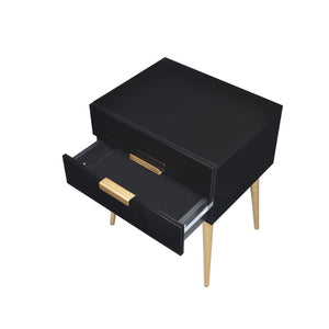 Homeroots 24" Black And Gold End Table With Two Drawers Black And Gild  286383