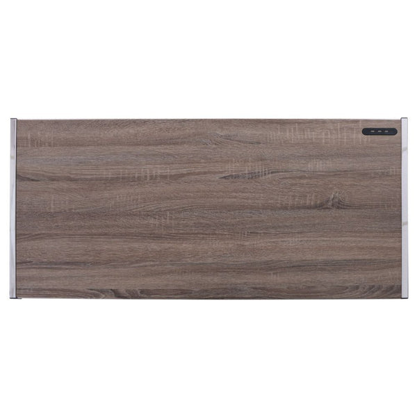 Homeroots 47" Brown And Silver Metallic Secretary Desk   286398