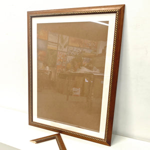 English Elm 24x32 Solid Wood Picture Frame with Replaceable Canvas, Organic Acrylic Glass, Elegant Wall Art Decor Brown T3976P383249