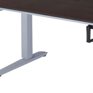 HomeRoots 47" Espresso and White Rectangular Desk - Modern, Durable, Compact Workspace for Home or Office Use 286415