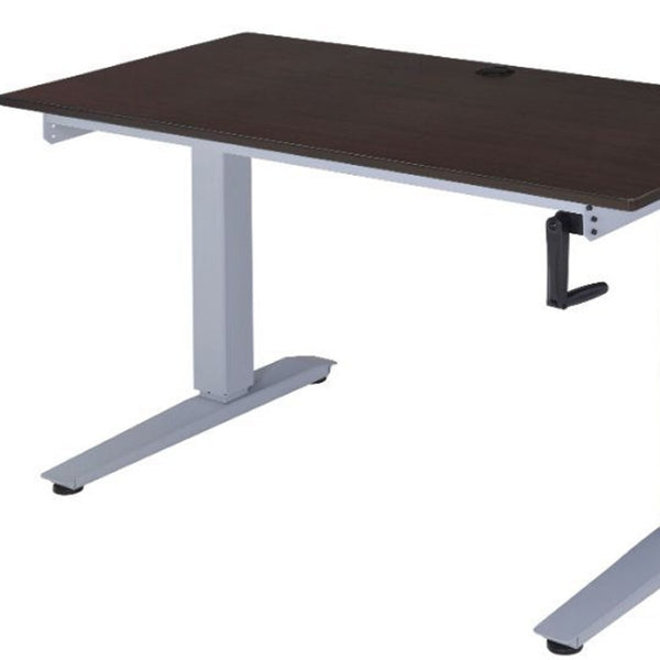HomeRoots 47" Espresso and White Rectangular Desk - Modern, Durable, Compact Workspace for Home or Office Use 286415