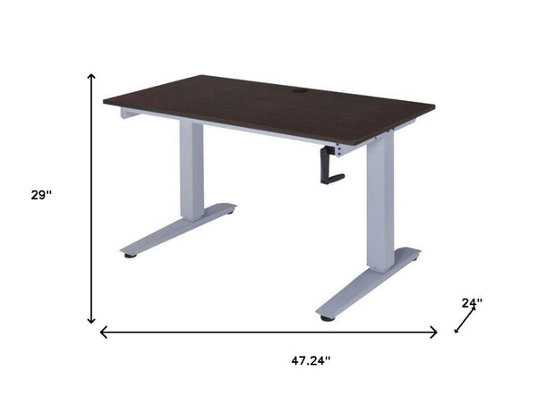 HomeRoots 47" Espresso and White Rectangular Desk - Modern, Durable, Compact Workspace for Home or Office Use 286415