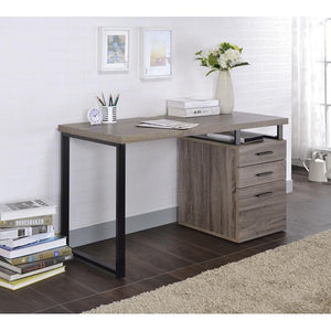 Homeroots 47" Taupe And Gray Writing Desk With Three Drawers   286418