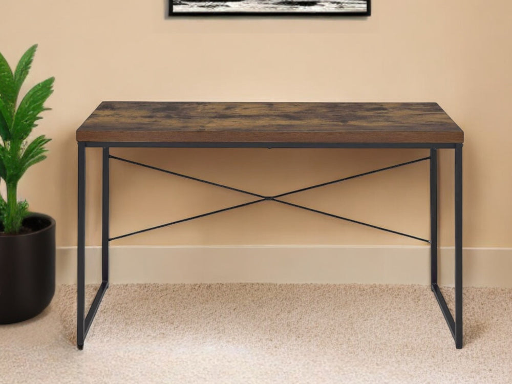 Homeroots 47" Brown And Black Computer Desk   286419