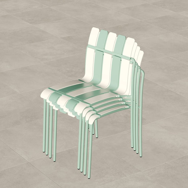 English Elm Holiday Stackable Pp Stripe Dining Chairs Set of Four Weatherproof Cafe Patio Seating W3450P447386