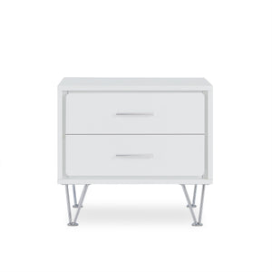 Homeroots 20" White Nightstand With Manufactured Wood Top White  286439