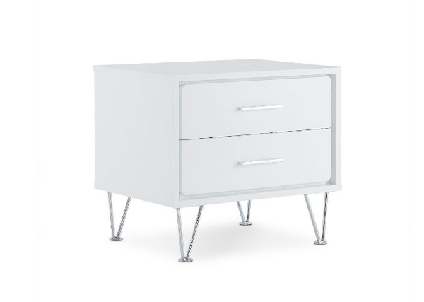 Homeroots 20" White Nightstand With Manufactured Wood Top White  286439