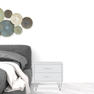 Homeroots 20" White Nightstand With Manufactured Wood Top White  286439