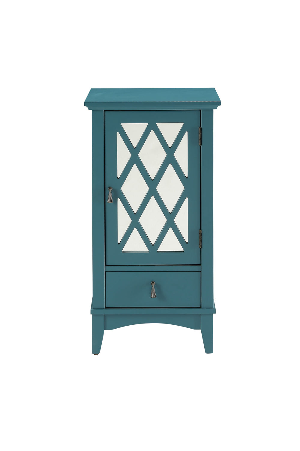 Homeroots Pop Of Color Teal Accent Cabinet Teal Solid Wood 286453