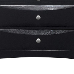 Homeroots 25" Black Three Drawers Nightstand   286488