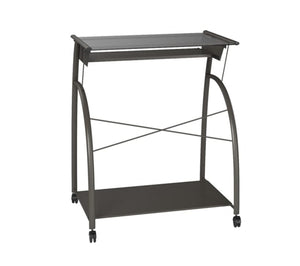 Homeroots 32" Clear And Silver Glass Mirrored Computer Desk   286518