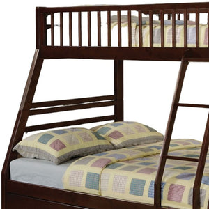 Homeroots Espresso Full Transitional Bunk Bed Espresso Wood 286524