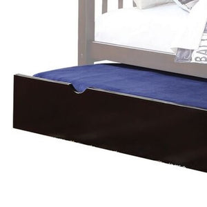 Espresso Solid Wood Twin Bed with Pull-out Trundle Sleepover Ready Youth Bedroom