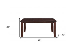 HomeRoots 48" Dark Brown Dining Table – Timeless Rectangular Design for Family Meals & Gatherings, Durable & Elegant 286539