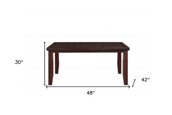 HomeRoots 48" Dark Brown Dining Table – Timeless Rectangular Design for Family Meals & Gatherings, Durable & Elegant 286539