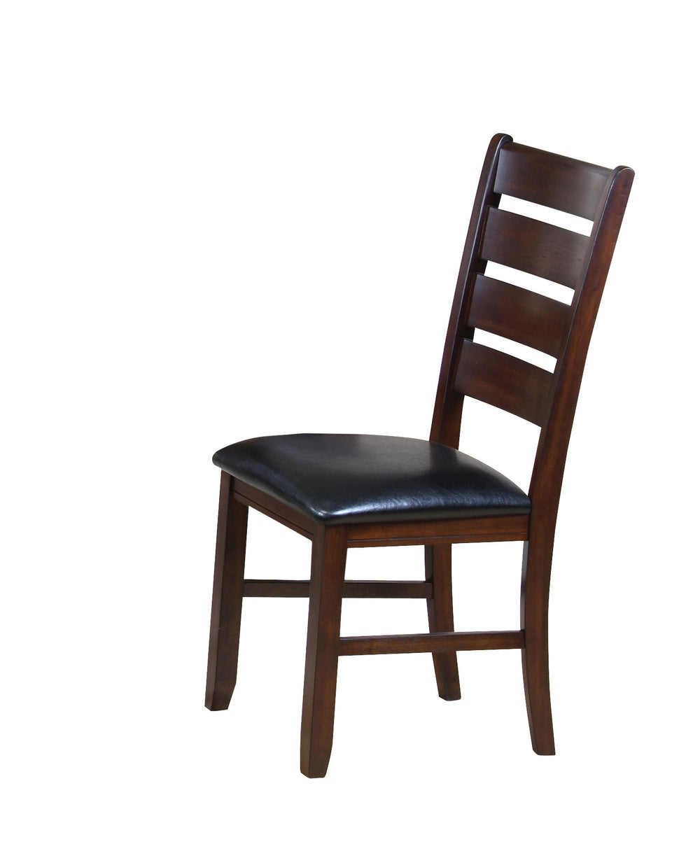 Homeroots Set Of Two Black And Brown Upholstered Faux Leather Ladder Back Dining Side Chairs  Wood 286540